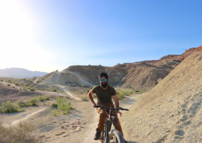 E-Bike Adventure on Bear Claw Poppy Trail: Rolling White Hills with Tracks in St. George, Utah